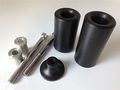 No Cut Frame Slider Protector For 2003 2004 Kawasaki Zx6r Zx-6r Zx6rr Black