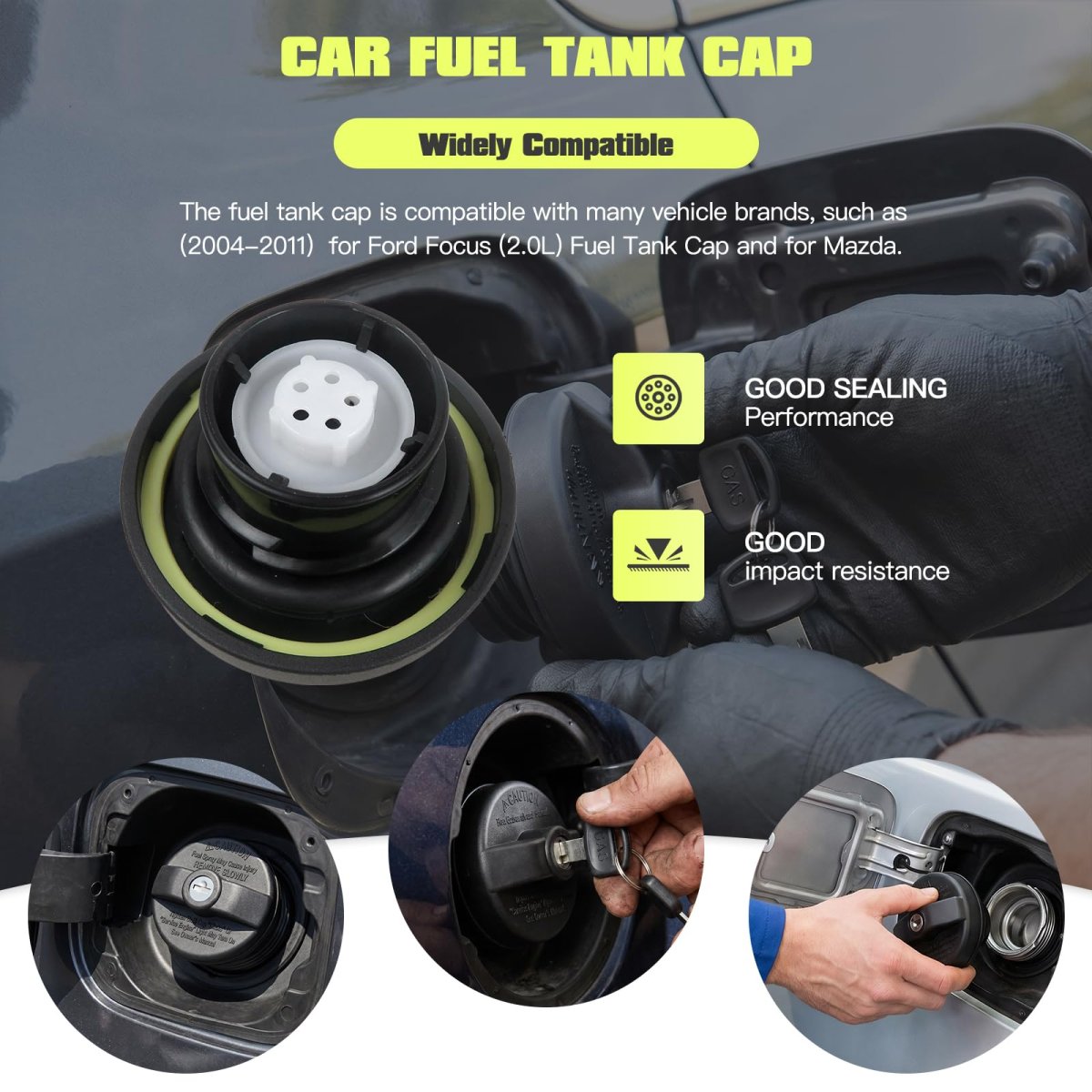 Locking Fuel Tank Cap For Ford Focus 2 0l 2004 2011 Ranger 2019 And Mazda 3 2010 2013 Replace 6l2z9030f 6l2z9030e Hc3z9030d