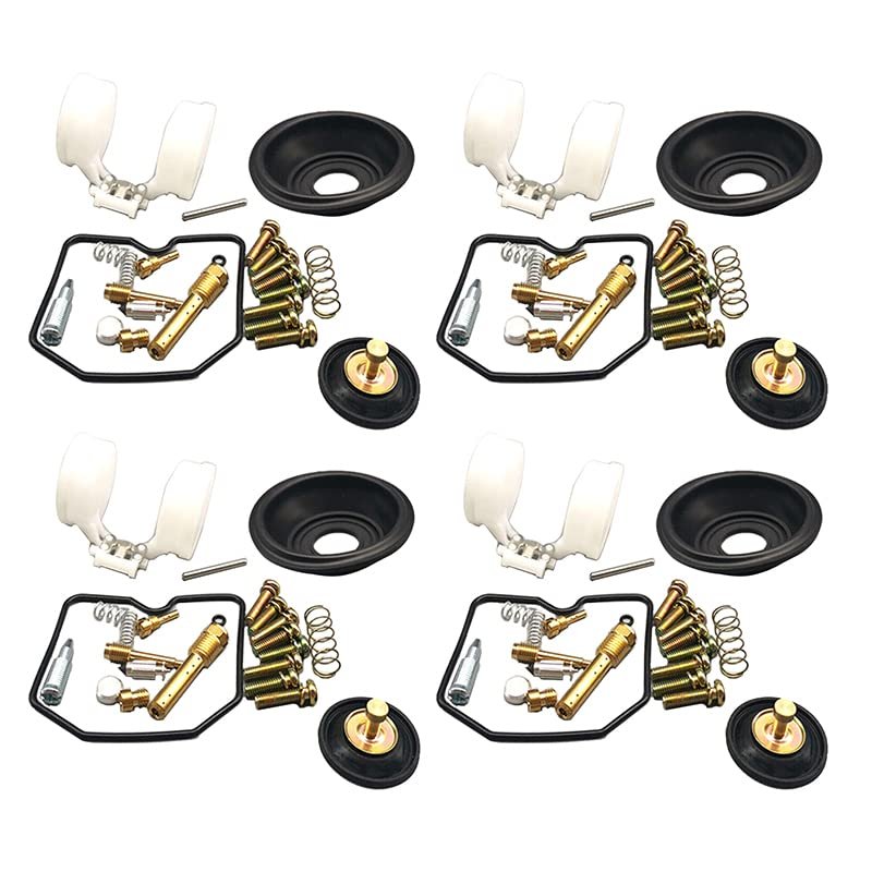 Letaosk 4sets Carburetor Repair Kit Diaphragm Float Replacement Compatible For Kawasaki Kl650 Klr650 1987-2005