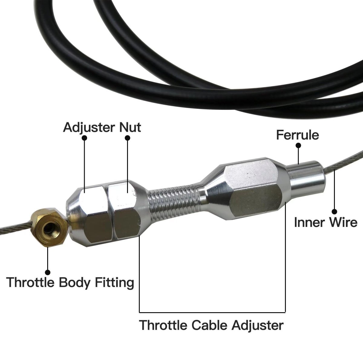 2024 Version 36 Inch Stainless Steel Throttle Gas Cable For 97-07 Chevrolet Chevy Ls1 Engine 4 8l 5 3l 7l 6 0l