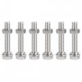 Uxcell M10 X 60mm Hex Head Screws Bolts Nuts Flat Lock Washers Kits 304 Stainless Steel Fully Thread Hexagon 6 Sets