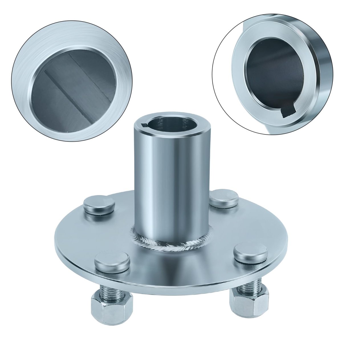 4 In X Axle Hub Set For Go Kart Quad Atv Trike With 8 Front Rear Wheel 1 Keyway Slot High Strength 45 Steel Lug Kit
