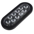 Partsam 2pcs 6 Inch Oval White Led Trailer Lights 10 Diodes Clear Lens Grommet And Pigtails Submersible 12v Sealed For Rv