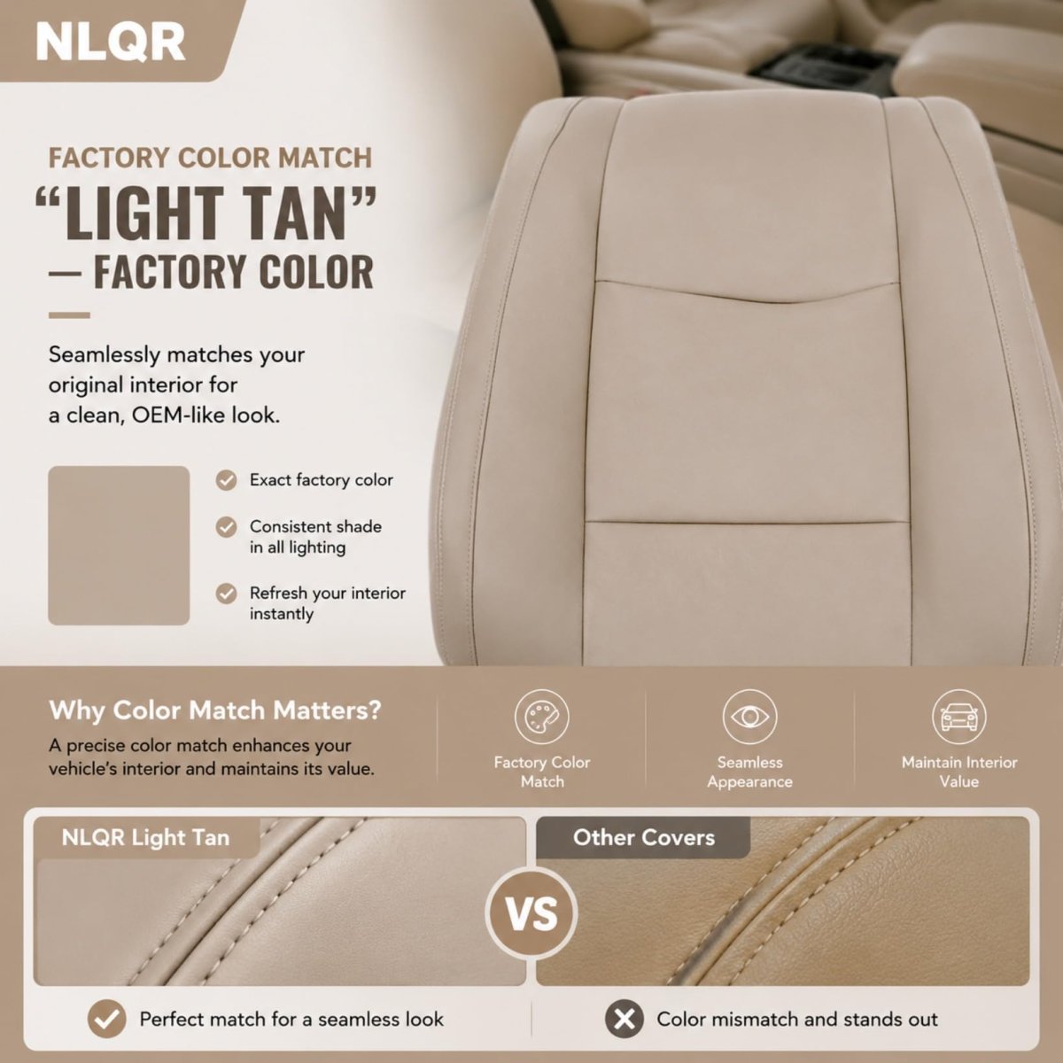 Front Full Set Replacement Leather Seat Covers For Lexus Gx470 2003 2009 Light Tan Microfiber Driver And Passenger Side Custom