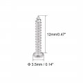Uxcell 2x12mm Self Tapping Screws Phillips Pan Head Screw 316 Stainless Steel Fasteners Bolts 50pcs