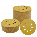 100pcs 5 In Sanding Discs Hook And Loop 60 Grit 8 Holes Sandpaper Round Orbital Sander Paper For Woodworking Car Boat Metal 