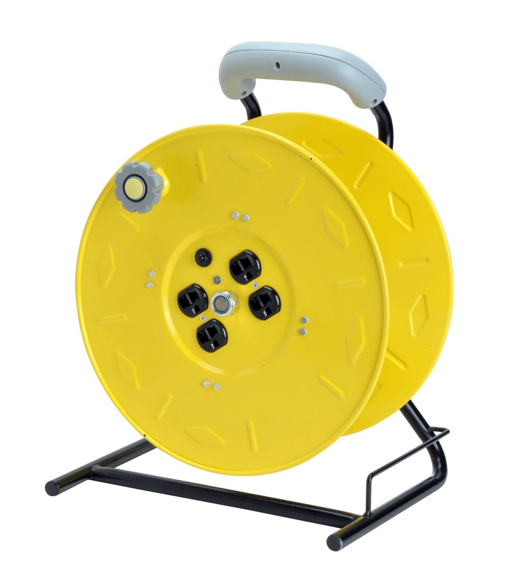 EP Extension Cord Storage Reel with 4-Grounded Outlets, Heavy Duty