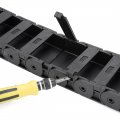 Uxcell R38 18mm X 50mm Black Plastic Semi Closed Cable Wire Carrier Drag Chain 1m Length