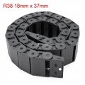 Uxcell R38 18mm X 50mm Black Plastic Semi Closed Cable Wire Carrier Drag Chain 1m Length