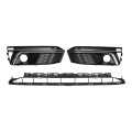 No 8w0807681 Front Lower Hood Bumper Grille For Audi A4 B9 2016-2018 Kidney Grill Sport Style With Hole Black 1 Set 