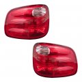 Brock Replacement Set Driver And Passenger Taillights With Red Lens For 2000-2003 F150 Flareside Crew Cab Pickup Truck 