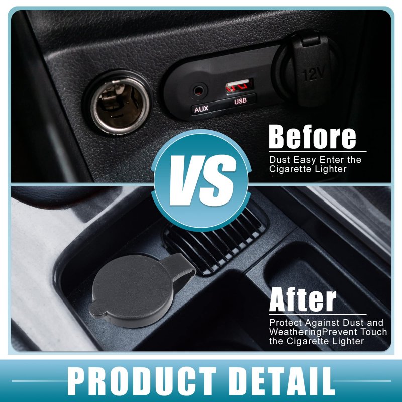 A Absopro Cigarette Lighter Plug Cover Dustproof Socket Cap Universal For Car Truck Suv With 12v Accessory Black Set Of 3