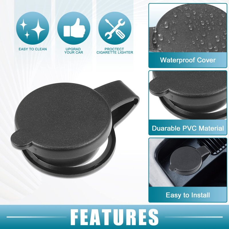 A Absopro Cigarette Lighter Plug Cover Dustproof Socket Cap Universal For Car Truck Suv With 12v Accessory Black Set Of 3