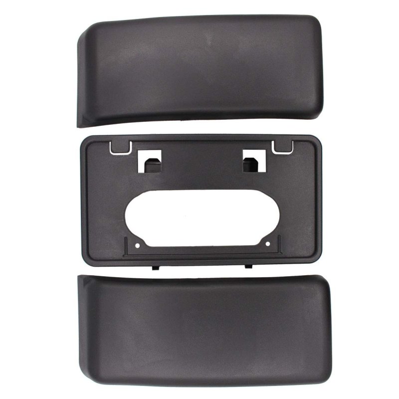 Pair Front Left Driver And Right Passenger Side Bumper Guard Pads License Plate Bracket Tag Kit