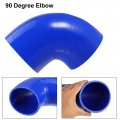 X Autohaux 1 Set 95mm 3 74 Id 90 Degree Elbow Engine Silicone Hose Blue For Car Intercooler Intake Piping With 2 Pcs Clamps