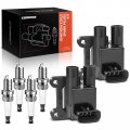 A-premium 2x Ignition Coil Pack And 4x Iridium Spark Plugs Compatible With Chevrolet Prizm 1998-1999 Toyota Corolla L4 1 8l