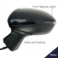 Spieg Gm1320544 Driver Side Mirror Replacement For Chevrolet Cruze 2017-2019 Power Heated Turn Signal Light Ptm Black 7pin Lh