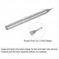 Uxcell Square Nose End Mill 0 4mm Solid Carbide Long Reach Cnc Router Bits 2 Flutes Milling Cutter With Extended Neck 2mm