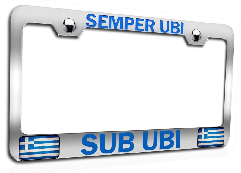 Semper Ubi Sub Chrome Metal License Plate Frame Tag Holder H15