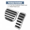 X Autohaux 2pcs Brake Pedal Pad Gas Accelerator Cover For Land Rover Range Sport 2006-2013 Silver Tone