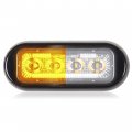 Maxxima M20484ycl 4 Led Rectangular Surface Mount Warning Clear Lens Amber 