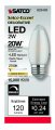 Satco S23403 2 Watt C11 Led Satin Spun Clear Medium Base 2700k 120 Lumens Volts 6-pack