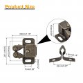 4 Set Double Roller Catch Cabinet Latch Hardware Fitting For Cupboard Closet Furniture Door Bronze