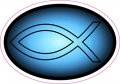 Stickertalk Oval Christian Fish Vinyl Sticker 3 Inches By 2 