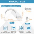 5pcs 1 7 Pipe Strap Hole Clamp 304 Stainless Steel Rigid Conduit U Bracket Heavy Duty With Self-tapping Screws For Tube