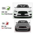 3pcs Front Bumper Lip For 2018-2024 Infiniti Q50 Luxe Base Models Jdm Style Under Chin Spoiler Splitter Diffuser Protector Air