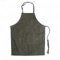 Luchuan Heavy Duty Canvas Apron For Men Women With Pocket Genuine Leather Straps Adjustable Work Army Green 