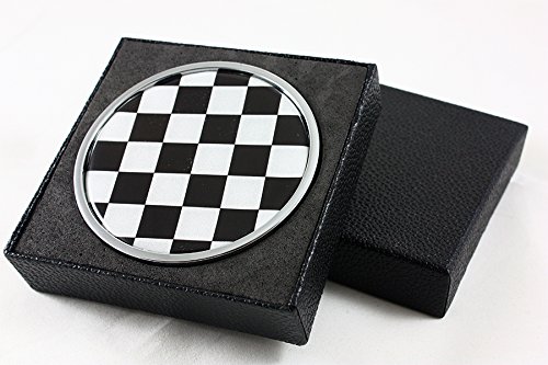 For Mini Cooper S Countryman Paceman Blk White Checkered Front Grill Emblem Badge