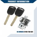 Hihaha No 72185-ta0-a01 Door Lock Cylinder For Honda Accord 2008-2012 Driver Side Durable 1pcs Black