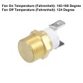 Universal Automotive Radiator Engine Cooling Fan Temperature Thermo Sensor Switch 3 8 Npt 145-160 Degrees On 124 Off