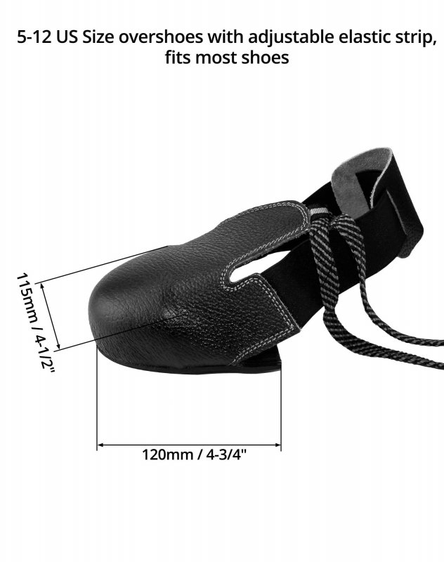Steel Toe Cap Safety Overshoes Workplace Anti-smash Cover With Adjustable Strap For Men Women 4 Pairs Size 5-12 Us