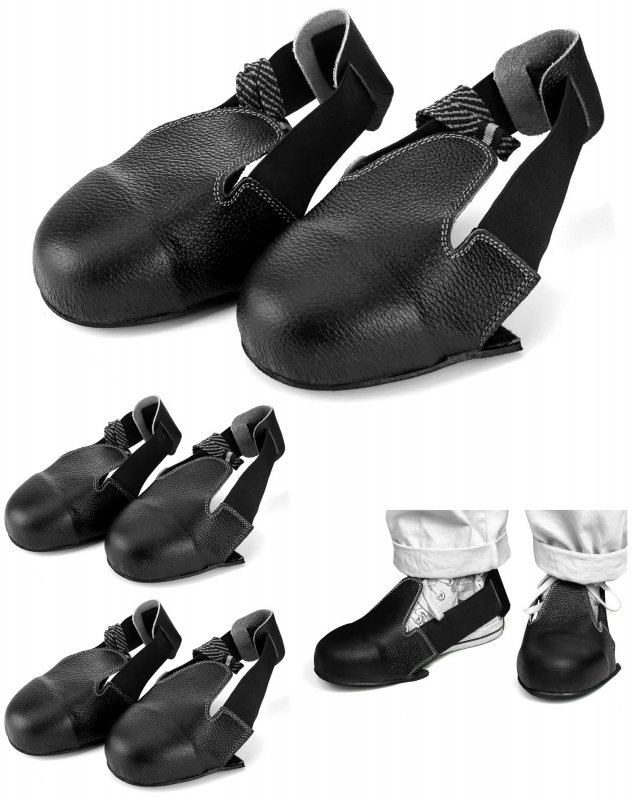 Steel Toe Cap Safety Overshoes Workplace Anti-smash Cover With Adjustable Strap For Men Women 4 Pairs Size 5-12 Us