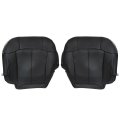 Secos Driver Passenger Side Bottom Black Leather Seat Covers For Chevy Silverado Gmc Sierra 1999 2000 2001 2002 