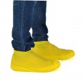 Doitool 4 Pairs Latex Shoe Covers Cycling Accessories Silicones Cover Reusable Boot Cover Overshoe Emulsion Yellow Outdoor