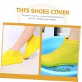 Doitool 4 Pairs Latex Shoe Covers Cycling Accessories Silicones Cover Reusable Boot Cover Overshoe Emulsion Yellow Outdoor