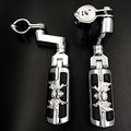 Wing Skull Zombie Shape Front Rider 1 4 Stiletto 4475 Foot Peg Clamps For Shadow Ace Magna Valkyrie Chrome Body Black Rubber 