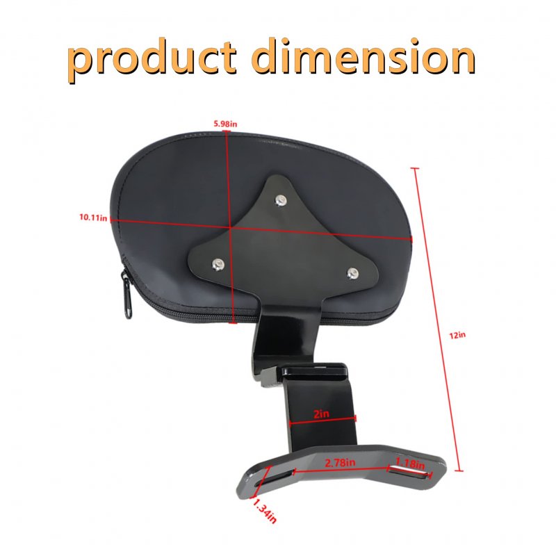 Motorcycle Backrest Pad Front Driver Rider Detachable Replacement For Touring Cvo Street Glide Electra Road King 2009-2022