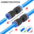 Baomain Quick Fittings Air Pneumatic 4mm To Straight Push In Connectors Pu-4 Pack Of 10