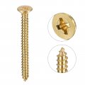 Uxcell Brass Wood Screws M4x40mm Phillips Flat Head Self Tapping Connector For Door Cabinet Wooden Furniture 20pcs