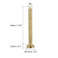 Uxcell Brass Wood Screws M4x40mm Phillips Flat Head Self Tapping Connector For Door Cabinet Wooden Furniture 20pcs