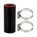 1 Set 22mm 0 87 Id 76mm 2 99 Length Degree Black Red Car Silicone Hose With Clamps Coolant Universal 