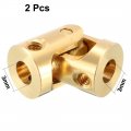 Uxcell 2pcs 3mm To Inner Dia Rotatable Universal Steering Shaft U Joint Coupler L13xd7