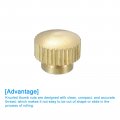 Uxcell Knurled Thumb Nuts 2pcs M4 X D10mm H8mm Brass High Head Blind Hole With Collar Round Knobs Fasteners For 3d Printer