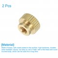 Uxcell Knurled Thumb Nuts 2pcs M4 X D10mm H8mm Brass High Head Blind Hole With Collar Round Knobs Fasteners For 3d Printer