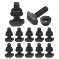 12pcs M6x20mm T Slot Drop-in Bolt Carbon Steel Hammer Head Bolts Shape Stud Sliding Screw With M6 Hexagon Flange Nuts For 