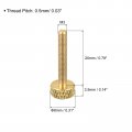 Uxcell 5pcs Brass Knurled Thumb Screws M3x20mm Flat Grip Bolt Knobs Fasteners For Electronic Mechanical